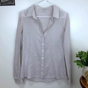 JAMES PERSE Striped Button Up Long Sleeve Top